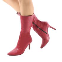 Bota Feminina Salto Fino Bico Fino Cano Médio Elegante Casual 1536