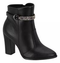 Bota Feminina Salto Grosso Beira Rio Strass Ref 9043.141