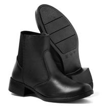 Bota Feminina Salto Grosso Trabalho Confortável Macia Leve Preta Marrom Bico Redondo Elástico Modelo 6021 Bota Feminina Salto Grosso Trabalho Confortável Macia Leve Preta Marrom Bico Redondo Elástico Modelo 6021