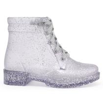 Bota Feminina salto infantil Coturno Transparente Gliter Super estilo Bota Feminina salto infantil Coturno Transparente Gliter Super estilo