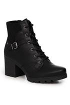 Bota Feminina Salto Médio Com Fivela e Cadarço - Dakota