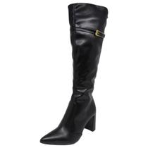 Bota Feminina Salto Medio Enfeite Dourado Charmoso Tanara