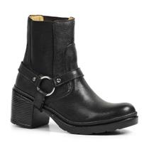 Bota Feminina Sandro Moscoloni Salto Bloco Couro Berenice Black