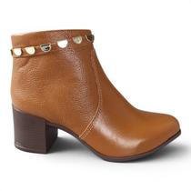Bota Feminina Santinelli Couro Salto Bloco Médio Confortável COR:WHISKYTAMANHO:36 Bota Feminina Santinelli Couro Salto Bloco Médio Confortável COR:WHISKYTAMANHO:36