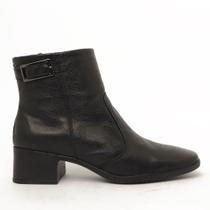 Bota Feminina Sapato Da Corte Couro Salto Bloco Médio Cano Curto Bota Feminina Sapato Da Corte Couro Salto Bloco Médio Cano Curto