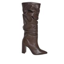 Bota Feminina Social em Couro Via Marte 063-023 Cafe Bota Feminina Social em Couro Via Marte 063-023 Cafe