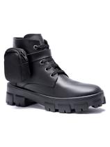 Bota Feminina Sola Tratorada Coturno Botina Estilosa Moderna Com Bolsinha Chelesa