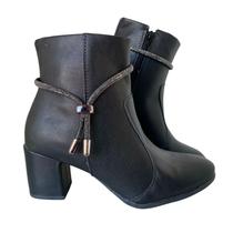 Bota Feminina Sozo Preta Strass Regulavel