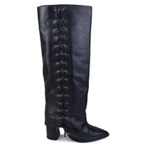 Bota Feminina Sttern Couro Confort Preto - 2401