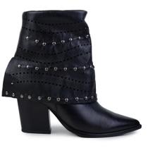 Bota Feminina Sttern Couro Confort Preto - 2431
