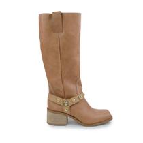 Bota Feminina Suzana Santos Cano Longo Meca Marrom - 4429