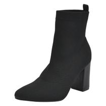 Bota Feminina Tecido Confortavel Salto Medio Via Marte Bota Feminina Tecido Confortavel Salto Medio Via Marte