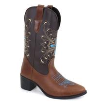 Bota Feminina Texana Bico Fino Couro Legítimo Bordada Bota Feminina Texana Bico Fino Couro Legítimo Bordada
