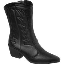 Bota Feminina Texana Bordada Bico Fino Confortável Ref 70000