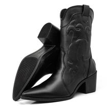 Bota Feminina Texana Botinha Cano Médio Delicada Country