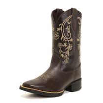 Bota Feminina Texana Café Couro DIfranca - 6169 Bota Feminina Texana Café Couro DIfranca - 6169