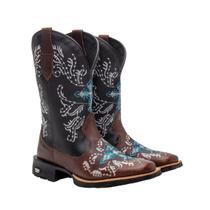 Bota Feminina Texana Cano Longo Texas Gold Bordada Azul 10000 Bota Feminina Texana Cano Longo Texas Gold Bordada Azul 10000