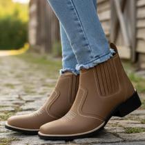 Bota Feminina Texana Country Bico Quadrado Botina Em Couro Estilo Cavalgada Vaquejada Rodeio 3140 Bota Feminina Texana Country Bico Quadrado Botina Em Couro Estilo Cavalgada Vaquejada Rodeio 3140