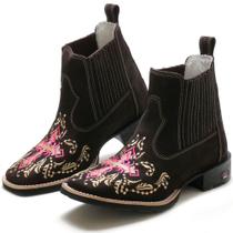 Bota Feminina Texana Country Cano Curto Bico Quadrado