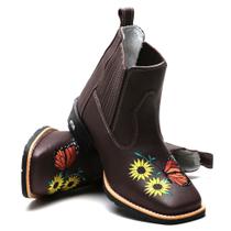 Bota Feminina Texana Country Cano curto Bico Quadrado