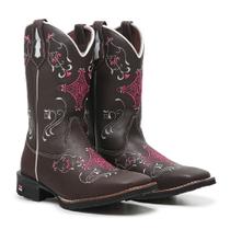 Bota Feminina Texana Country Cano Longo Bico Quadrado