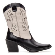 Bota Feminina Texana Country Western Bordada Bico Fino Rodeio Couro Aproprie