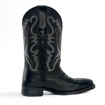 Bota Feminina Texana Couro Bordada Cowboy Country Conforto cor:MarromGênero:Femininotamanho:37