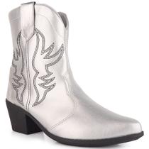 Bota Feminina Texana Western Bico Fino Salto 6cm Moda Country Confortável Elegante Antiderrapante