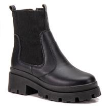 Bota Feminina Tratorada Com Elástico e Ziper Casual Cano Médio (Th1003-1004) Bota Feminina Tratorada Com Elástico e Ziper Casual Cano Médio (Th1003-1004)
