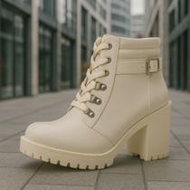 Bota Feminina Tratorada Coturno Plataforma Montaria Inverno