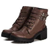 Bota Feminina Tratorada de Couro com Cadarço Ref.: 6732 - Estilo, Conforto e Durabilidade