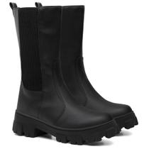 Bota Feminina Tratorada Salto Baixo Cano Médio Chelsea Bota Feminina Tratorada Salto Baixo Cano Médio Chelsea