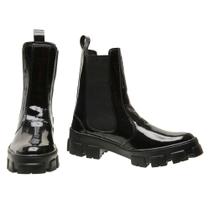 Bota Feminina Tratorada Verniz Preto 11020