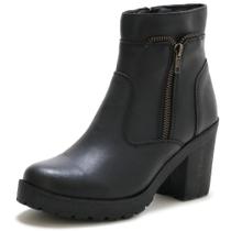 Bota Feminina Tratorado Cano Curto Salto Médio Moderna Bota Feminina Tratorado Cano Curto Salto Médio Moderna