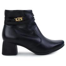 Bota Feminina Usaflex CB Couro Preta - AP04 Bota Feminina Usaflex CB Couro Preta - AP04