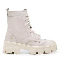 Bota Feminina Valentina Confort Premium Couro Off White