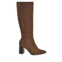 Bota Feminina Via Marte Camurça Salto Alto Marrom Bota Feminina Via Marte Camurça Salto Alto Marrom