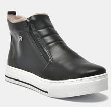 Bota feminina via marte cano curto casual com pelo zipper Bota feminina via marte cano curto casual com pelo zipper
