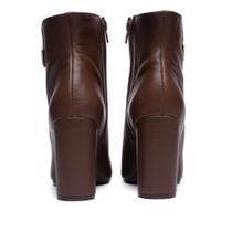 Bota Feminina Via Marte Cano Curto Couro Com Strass Marrom