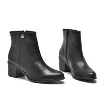 Bota Feminina Via Marte Cano Curto Salto Baixo Couro 066-010-01