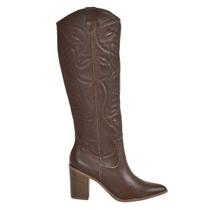 Bota Feminina Via Marte Cano Longo Western Marrom Pinha 0790