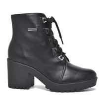 Bota feminina via marte coturno tratorado salto bloco 23-402-01