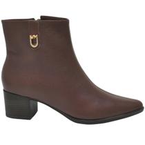 Bota Feminina Via Marte em Couro 231-008. Cafe Bota Feminina Via Marte em Couro 231-008. Cafe