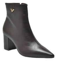 Bota Feminina Via Marte Em Couro 236 Social Preta Cor:Liso/PretoTamanho:35 Bota Feminina Via Marte Em Couro 236 Social Preta Cor:Liso/PretoTamanho:35