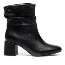 Bota Feminina Via Marte Slouch Salto Bloco Couro Preto Bota Feminina Via Marte Slouch Salto Bloco Couro Preto