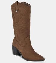 Bota feminina via marte western country texana camurça nova cor:conhaquetamanho:39 Bota feminina via marte western country texana camurça nova cor:conhaquetamanho:39