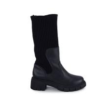 Bota Feminina Via Telli Cano Médio Malha Preta - 1876