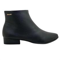 Bota Feminina Via Uno Ankle Boot Salto Baixo Cano Curto Preta Conforto