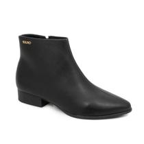 Bota Feminina Via Uno Cano Curto Salto Bloco Baixo Zíper 217038