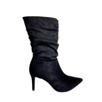 Bota Feminina Vizzano Camurça Stretch Duo Salto Fino Slouch Bota Feminina Vizzano Camurça Stretch Duo Salto Fino Slouch
